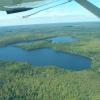 Airial photo of Crooked Lake. Resort is in the middle/right.